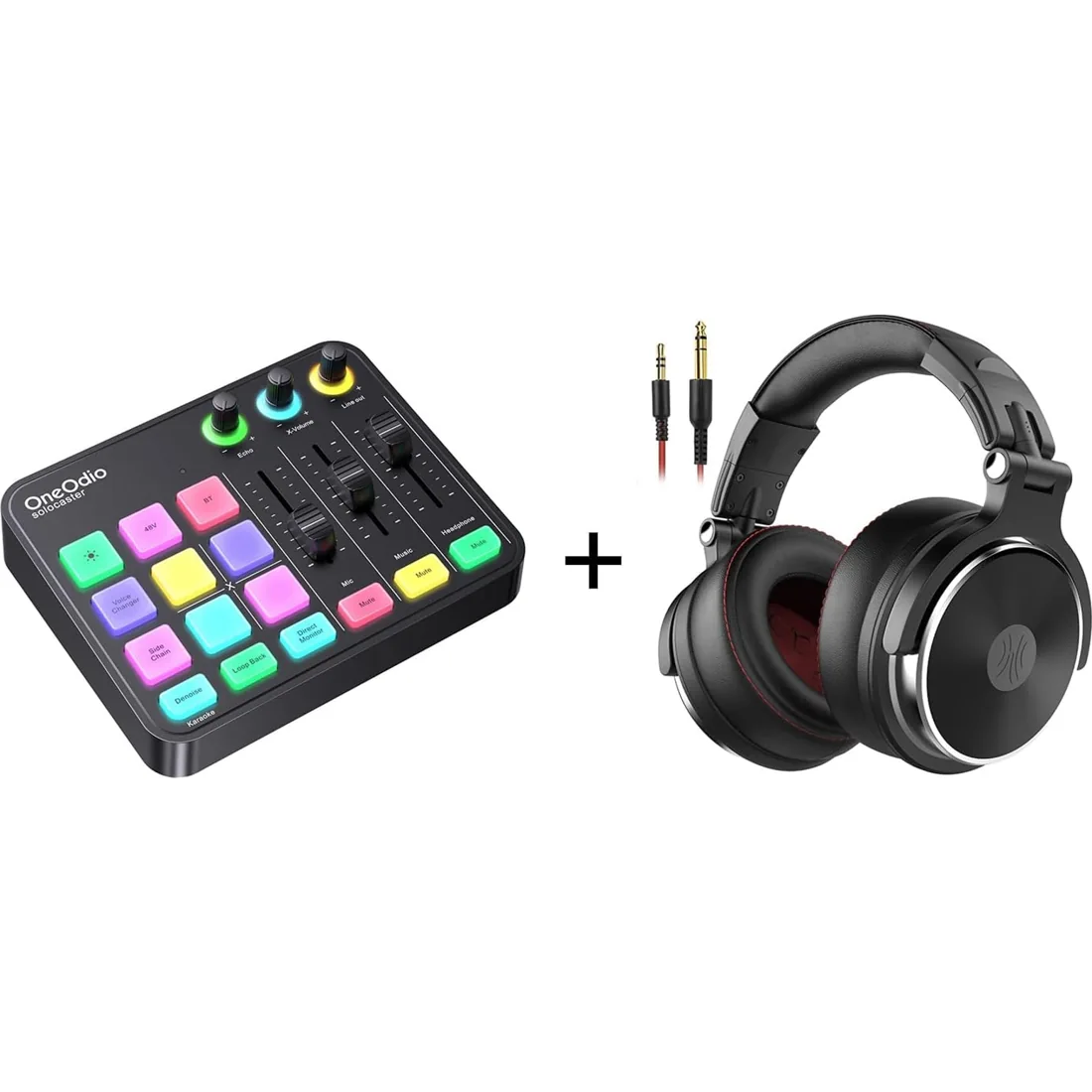 OneOdio Studio Headphones and Solocaster Set — Headphones + Solocaster mixer